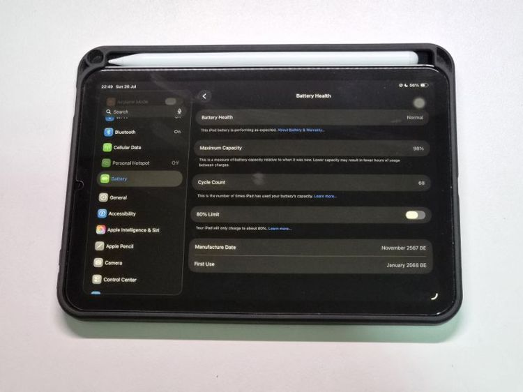 ​🔥 iPad mini 7 (A17 Pro) Wi-Fi + Cellular 128GB สภาพสวย ยกกล่อง แถมปากกา+เคสพร้อมใช้งาน รูปที่ 5