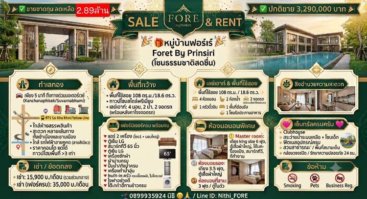 Prinsiri ตกแต่งครบ 2024 ไม่ใช่ ขายขาดทุนหรือเช่าบ้าน🔥ลดโหด🔴🔥ขายขาดทุนถึงสิ้นเดือนนี้เท่านั้นพร้อมจบ💸ราคา2,890,000บาท(ปกติราคา3,680,000บาท)✅️💸 รูปที่ 2