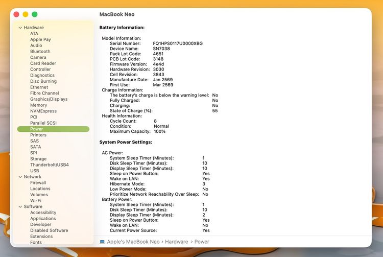 MacBook Neo 13-inch A18 Pro 2026 Ram8GB SSD256GB Citrus Apple Care 21 March 2027 รูปที่ 13