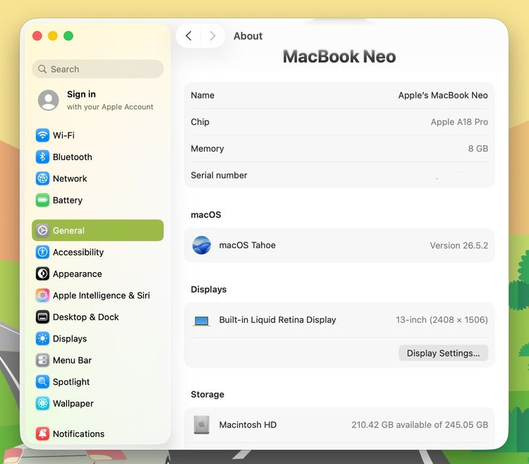 MacBook Neo 13-inch A18 Pro 2026 Ram8GB SSD256GB Citrus Apple Care 21 March 2027 รูปที่ 12