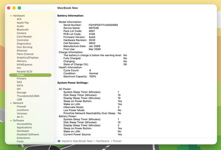 MacBook Neo 13-inch A18 Pro 2026 Ram8GB SSD256GB Citrus Apple Care 21 March 2027 รูปที่ 13