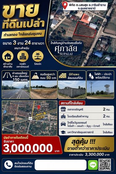 ขายที่ดินเปล่า/เหมาะทำรีสอร์ตหรือบ้านพักอาศัย