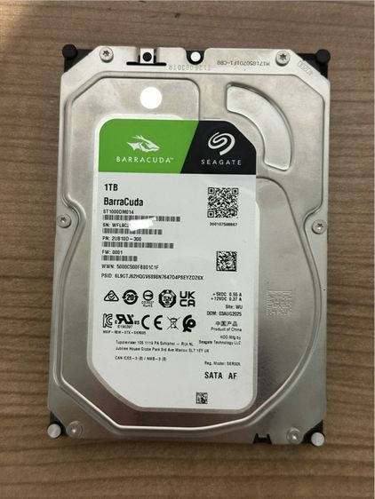 ที่เก็บข้อมูลและเมมโมรี่การ์ด ฮาร์ดดิสก์ (HDD) Seagate BarraCuda 1TB มือสอง SATA -III ประกันศูนย์ SEAGATE  รุ่น ST1000DM014