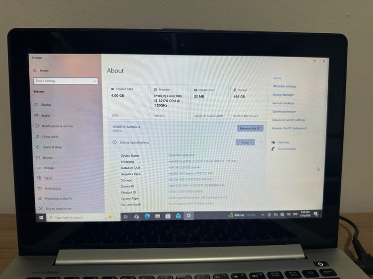 Notebook มือสอง Asus S300CA ASUS VivoBook S300CA หน้าจอสัมผัสได้ ตำหนิแบตเสื่อม ต้องชาร์จเล่น Inter Core i3-3217U รูปที่ 9
