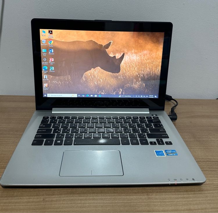 อื่นๆ ไม่ใช่ 4 กิกะไบต์ วินโดว์ USB Notebook มือสอง Asus S300CA ASUS VivoBook S300CA หน้าจอสัมผัสได้ ตำหนิแบตเสื่อม ต้องชาร์จเล่น Inter Core i3-3217U