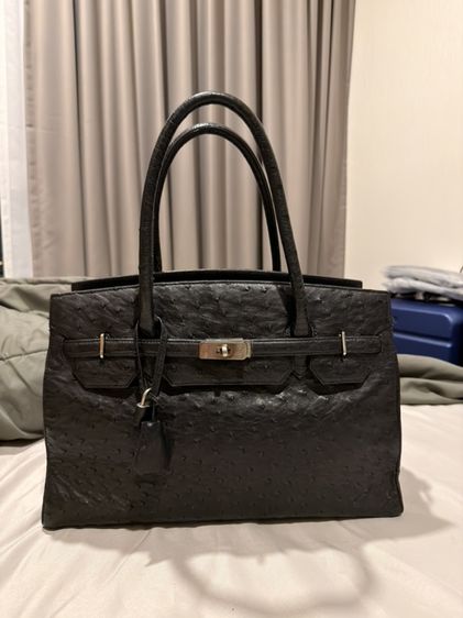 Ostrich Leather Bag size 35, FREE Organizer insert