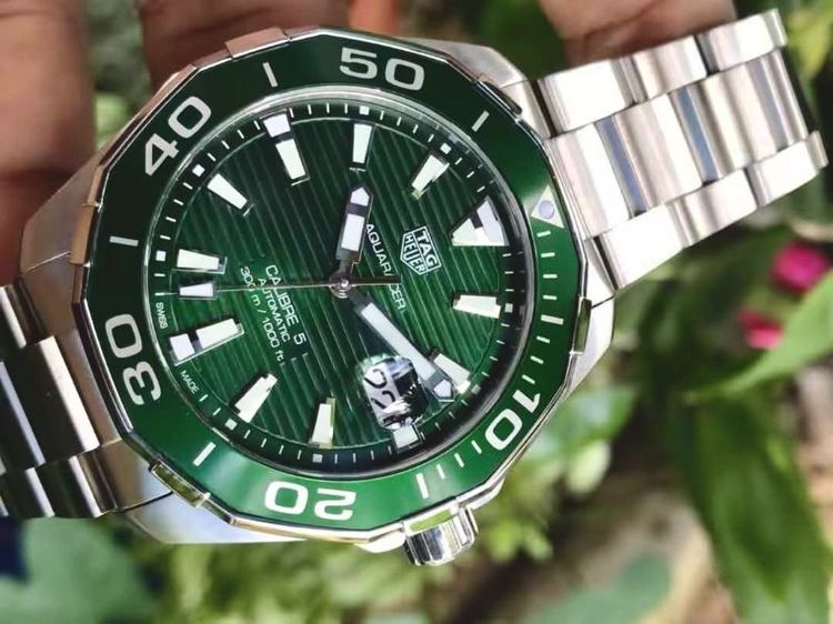 Tag Heuer Aquaracer Auto Calibre5 Green Dial WAY201S-0🇨🇭🇨🇭 รูปที่ 4