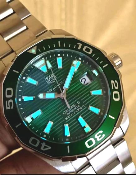 Tag Heuer Aquaracer Auto Calibre5 Green Dial WAY201S-0🇨🇭🇨🇭 รูปที่ 3