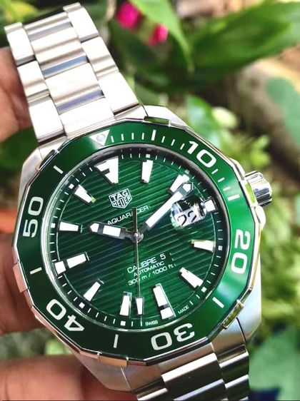 Tag Heuer Aquaracer Auto Calibre5 Green Dial WAY201S-0🇨🇭🇨🇭 รูปที่ 5