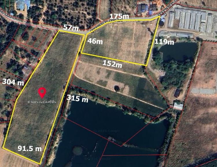 ขายที่ดินศรีราชา 24 ไร่ 1 งาน 35 ตร.ว. ต.หนองขาม ใกล้มอเตอร์เวย์สาย 7 หน้ากว้าง 175 m ผังเมืองสีเหลือง รูปที่ 2