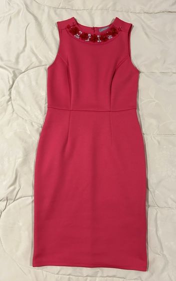 เดรส | จั๊มสูท EU 34 ไม่มีแขน Dress Dorothy Perkins แขนกุดเข้ารูป สีชมพูบานเย็น ปักดอกไม้