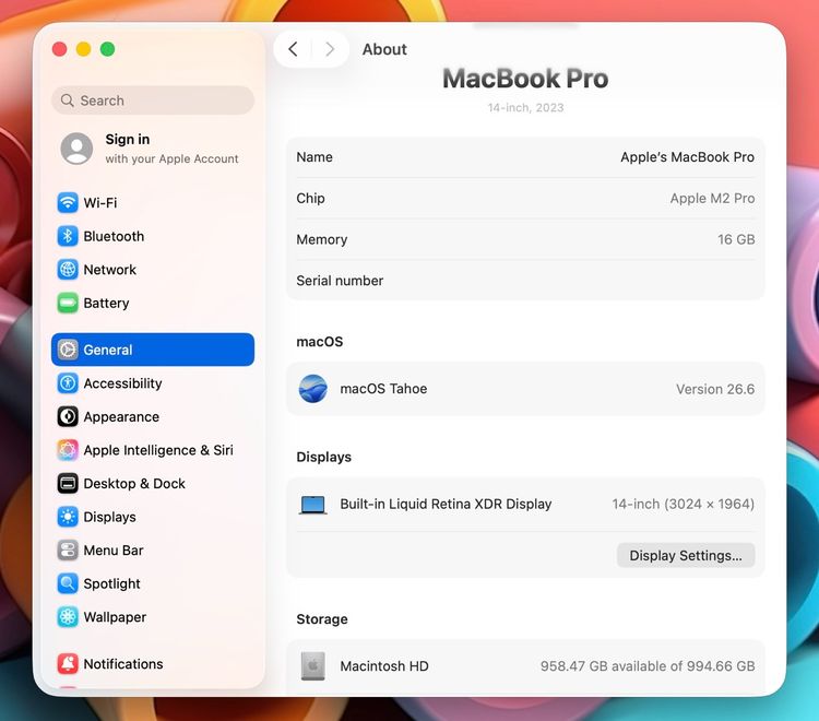 MacBook Pro 14-inch M2 Pro 2023 Ram16GB SSD1TB Space Gray รูปที่ 12