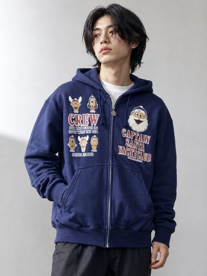 ⚓️ CAPTAIN SANTA Yacht Club Full-Zip Hoodie 🎅