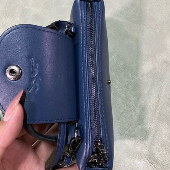 Longchamp Le Pliage Xtra Pouch หนัง💯 (สีNavy) รูปที่ 6