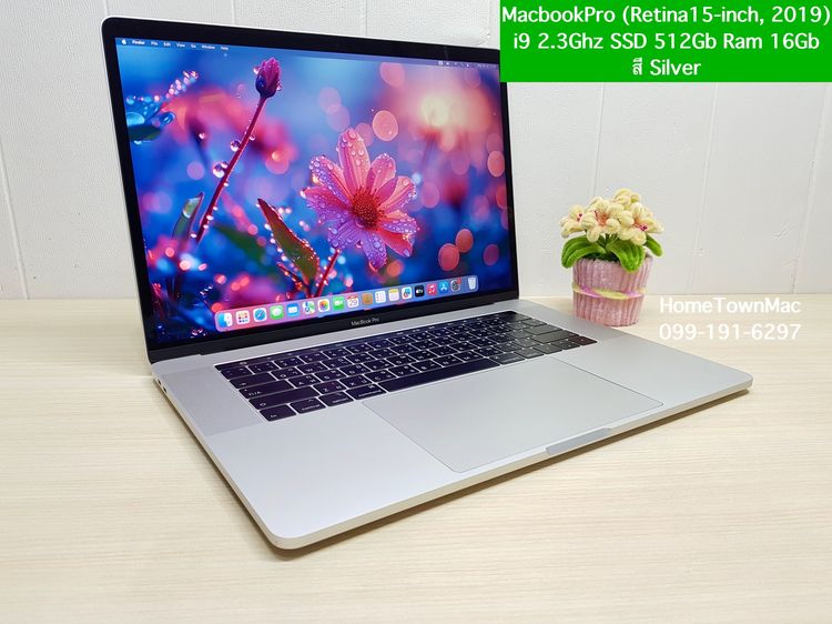 MacbookPro (Retina15-inch, 2019) TouchBar 8-Core i9 2.3Ghz SSD 512Gb Ram 16Gb สี Silver ตัวท็อป สุดคุ้ม