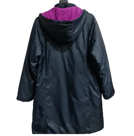 เสื้อโค้ทกันหนาว Nike แท้ ทรงยาว สีดำด้านในบุฟลีซสีม่วง Size L รูปที่ 3