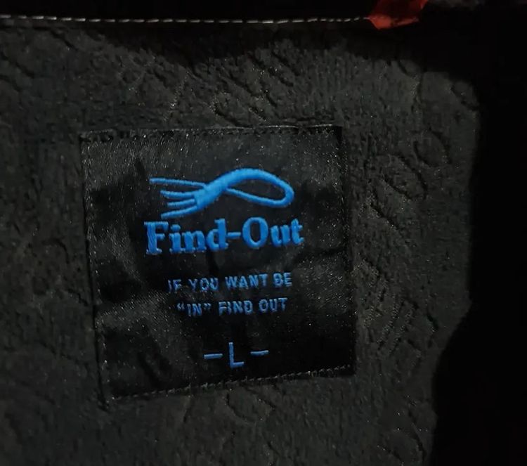 เสื้อเสื้อกันหนาว Find-Out แท้ ลายกราฟิกเทา-ขาว ด้านในบุฟลีซหนานุ่ม Size L อก 35-38.5" ไหล่ 16" ยาว 36" สภาพสวย รูปที่ 6
