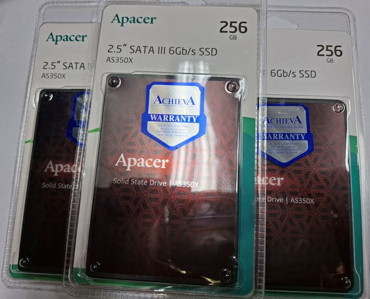 ที่เก็บข้อมูลและเมมโมรี่การ์ด SSD SATA APACER AS350X 256GB มือสอง,HD 1 TB พร้อม BOX USB 3  มีอย่างละ 2 ตัว
