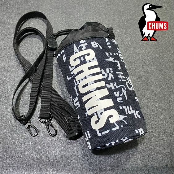 ผ้า ไม่ระบุ ดำ CHUMS กระเป๋าใส่ขวดน้ํา ขนาด 500 มล. สายสะพายถอดได้ แบรนด์แท้