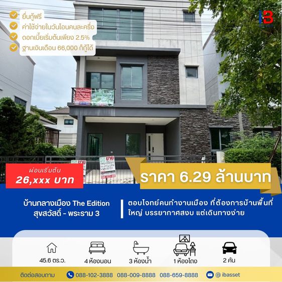 ✨บ้านกลางเมือง ดิ อิดิชั่น สุขสวัสดิ์–พระราม 3 ทำเลกลางเมือง ✨ 