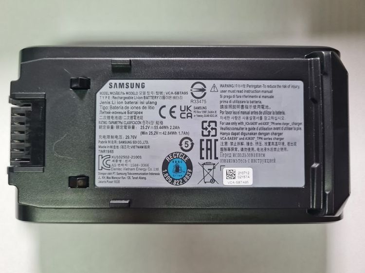 SAMSUNG VCA-SBTA95 แบตเตอรี่เครื่องดูดฝุ่น  25.2V 55.44Wh ความจุ 2200mAh ของแท้ รูปที่ 2