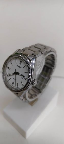 เงิน Casio LTP-1302D-7A นาฬิกาข้อมือผู้หญิง หน้าปัดสีขาว สายสแตนเลส