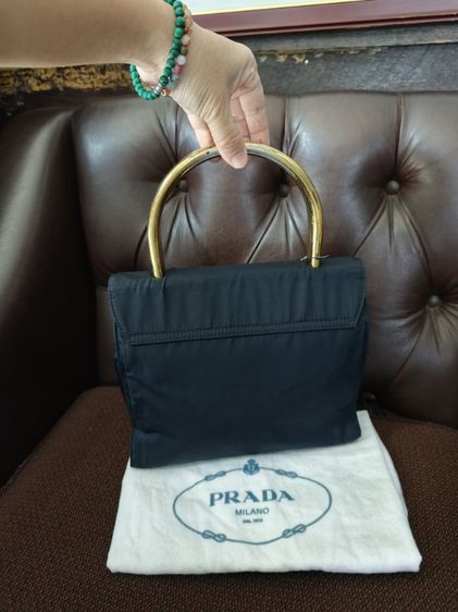 Vintage Prada Nylon Metal Handle Handbag รูปที่ 2