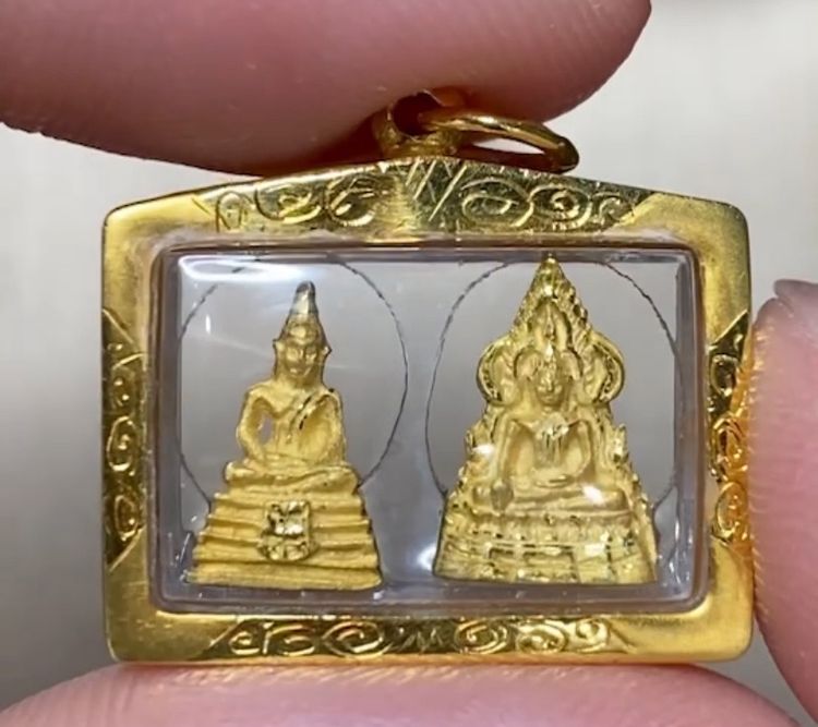 พระพุทธชินราชหลวงพ่อโสธร 🔸ทอง 17k ชั่งรวม 1.96 กรัม
