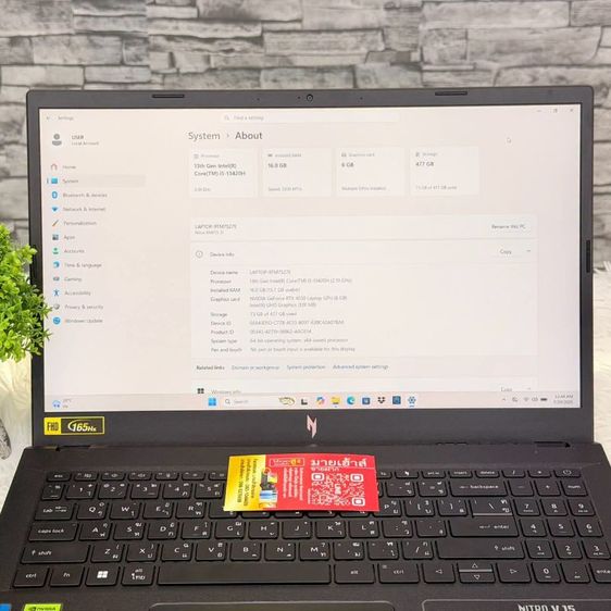 Acer Nitro V15 (i5-13420H การ์ดจอRTX4050 ประศูนย์ถึง10/2027) รุ่น ANV15-51-50UV รูปที่ 6