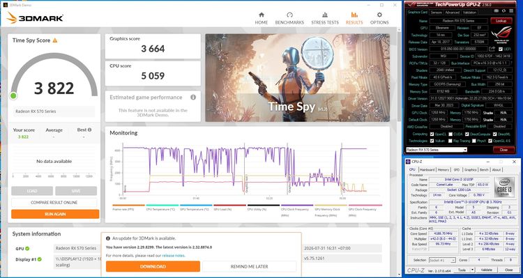 💥 Com เล่นสตรีมเกมส์ ทำงาน กราฟิก 3D ตัดต่อ 💥 CPU I3 10105F + RX 570 OC 8 GB + RAM 16 GB + SSD 256 GB 💥 รูปที่ 12