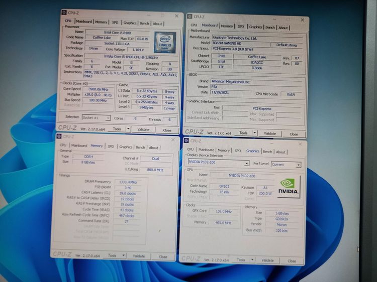 คอมพิวเตอร์ชุด i5 Gen8 จอใหญ่ 27" ASUS การ์ดจอ NVIDIA P102-100 5GB SSD 240 HDD 1TB พร้อมใช้งาน รูปที่ 11
