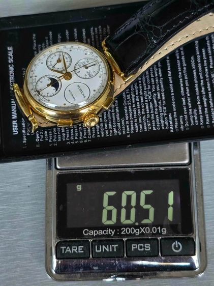 🔥Vintage RUBENS Triple-Date Calendar MoonPhase Chronograph 18k Solid Gold ฟังชั่นครบๆ รูปที่ 7