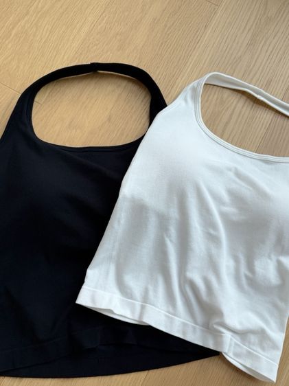 เสื้อกั๊กผู้หญิงแบบใหม่ ชุดสองชิ้นสีดำและขาว รูปที่ 3