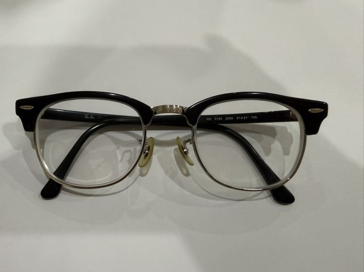 Ray-Ban ขายแว่นสายตา RAYBAN Clubmaster แท้ สีดำ ใช้เอง มีผ่านการซ่อมตามภาพ