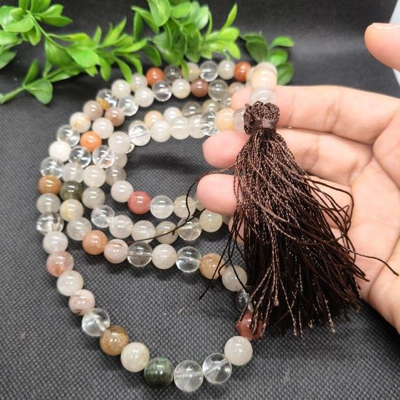 สร้อยประคำหินมงคล 5 สี 108 เม็ด คัดเกรดพรีเมียม หินธรรมชาติหลากสี เสริมดวง โชคลาภ ปรับสมดุลชีวิต แคล้วคลาดปลอดภัย รูปที่ 3