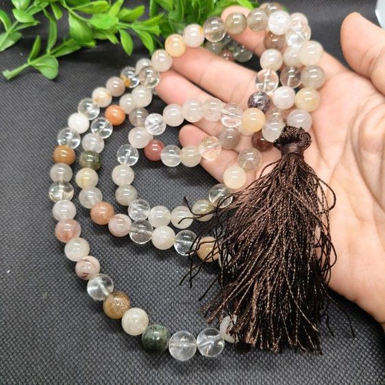 สร้อยประคำหินมงคล 5 สี 108 เม็ด คัดเกรดพรีเมียม หินธรรมชาติหลากสี เสริมดวง โชคลาภ ปรับสมดุลชีวิต แคล้วคลาดปลอดภัย รูปที่ 4