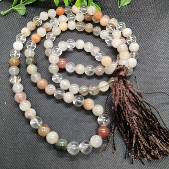 สร้อยประคำหินมงคล 5 สี 108 เม็ด คัดเกรดพรีเมียม หินธรรมชาติหลากสี เสริมดวง โชคลาภ ปรับสมดุลชีวิต แคล้วคลาดปลอดภัย รูปที่ 5