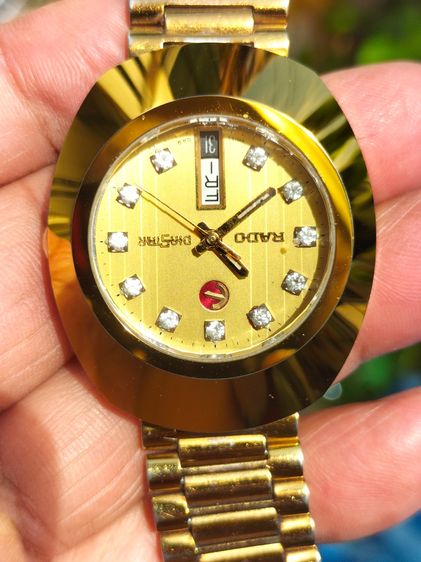 นาฬิกามือสอง Rado Diastar 049 Swiss made Autometic 2836 เรือนทอง เดิม ใสใส แห้งแห้ง เครื่องเดินปรกติ สมอหมุน กระดองไม่แตกร้าว สายยาว18.5