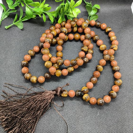 สร้อยประคำ 108 เม็ด หินทรายทอง สลับหินตาเสือ 10มิล งานHandmade สวดมนต์ นั่งสมาธิ เสริมโชคลาภ ปกป้องคุ้มครอง มั่งคั่ง รูปที่ 2