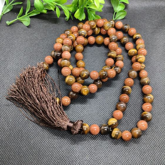 สร้อยประคำ 108 เม็ด หินทรายทอง สลับหินตาเสือ 10มิล งานHandmade สวดมนต์ นั่งสมาธิ เสริมโชคลาภ ปกป้องคุ้มครอง มั่งคั่ง รูปที่ 4