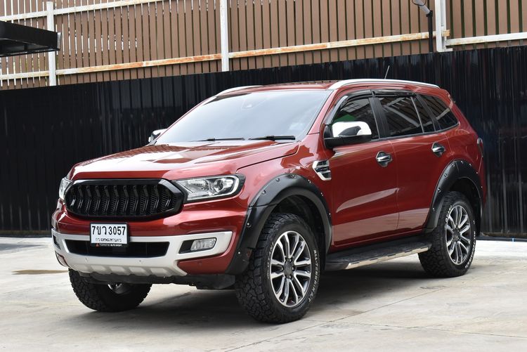 Ford Everest 2018 2.0 Titanium Plus 4WD Utility-car ดีเซล ไม่ติดแก๊ส เกียร์อัตโนมัติ แดง
