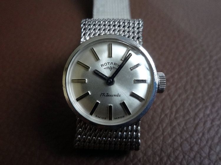 ROTARY 17 Jewels -Swiss Made- ETA 2412 นาฬิกาค็อกเทลวินเทจสวิส ตัวเรือนและสายทำจากเงินสเตอร์ลิงแท้ (เงินมาตรฐาน 925) รูปที่ 3