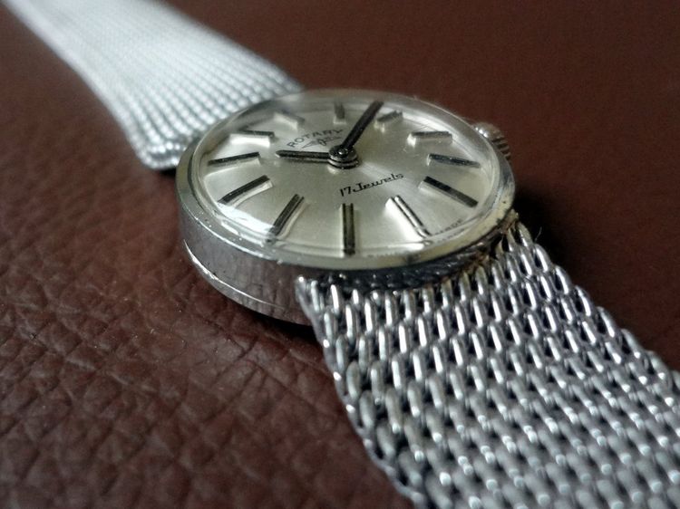 ROTARY 17 Jewels -Swiss Made- ETA 2412 นาฬิกาค็อกเทลวินเทจสวิส ตัวเรือนและสายทำจากเงินสเตอร์ลิงแท้ (เงินมาตรฐาน 925) รูปที่ 9