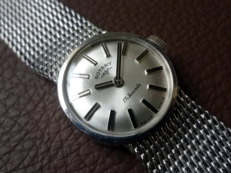 ROTARY 17 Jewels -Swiss Made- ETA 2412 นาฬิกาค็อกเทลวินเทจสวิส ตัวเรือนและสายทำจากเงินสเตอร์ลิงแท้ (เงินมาตรฐาน 925) รูปที่ 7