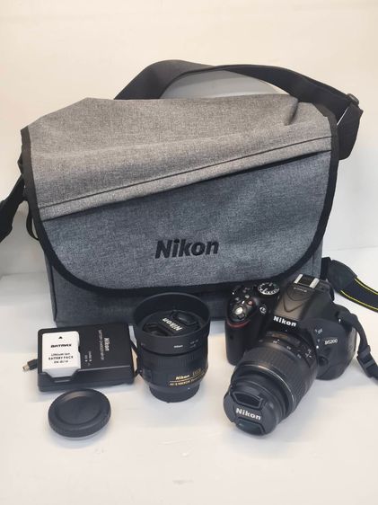 Nikon D5200 พร้อมเลนส์ 2 ตัว 18-55mm + 35mm F1.8G อุปกรณ์พร้อมใช้งาน