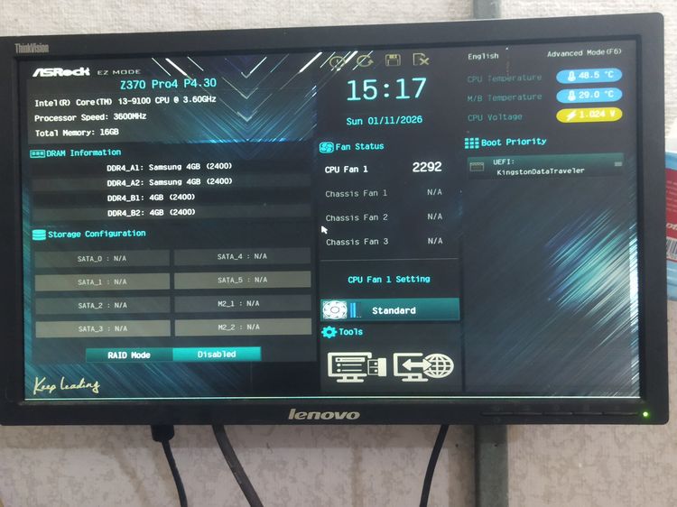 เจน9  i3-9100 ๑ 3.6ghz 4c 4t มีการ์ดจอในตัว  มีM2สองชุด พร้อม Asrock รุ่น Z370 Pro4 ซิ้งลม แผ่นปิดหลัง มีเก็บปลายทาง รูปที่ 3