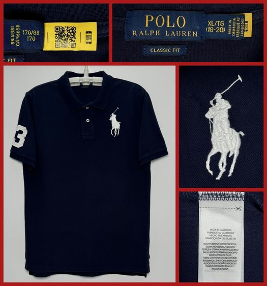 ⚠️เหมือนใหม่‼️เสื้อ POLO RALPH LAUREN ของแท้ ม้าใหญ่ รุ่นใหม่ล่าสุด มีสแกนบาร์โค้ด