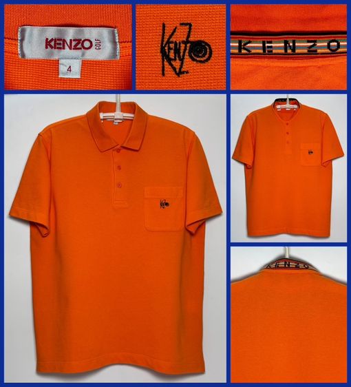 XL ส้ม แขนสั้น ⚠️เหมือนใหม่‼️เสื้อโปโล KENZO ของแท้ รุ่นใหม่ สไตล์สปอร์ต