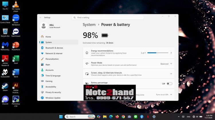 โน๊ตบุ๊คมือสอง DELL Core i5-1235U จอ15.6” IPS แรม8+NVMe512+การ์ดจอ Iris+วินโดว์แท้ รูปที่ 10