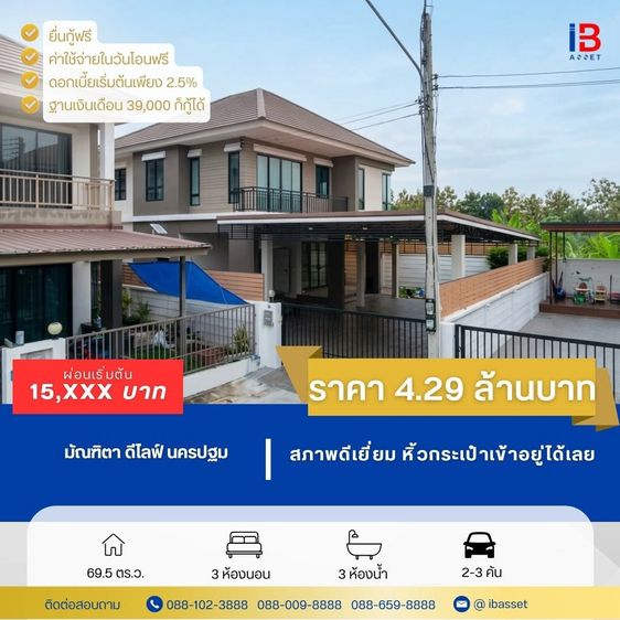 🏡✨ ขายบ้านเดี่ยว 2 ชั้น มัณฑิตา ดีไลฟ์ นครปฐม ✨